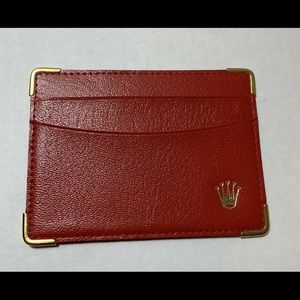Vintage Rolex Red Leather Card Holder Wallet